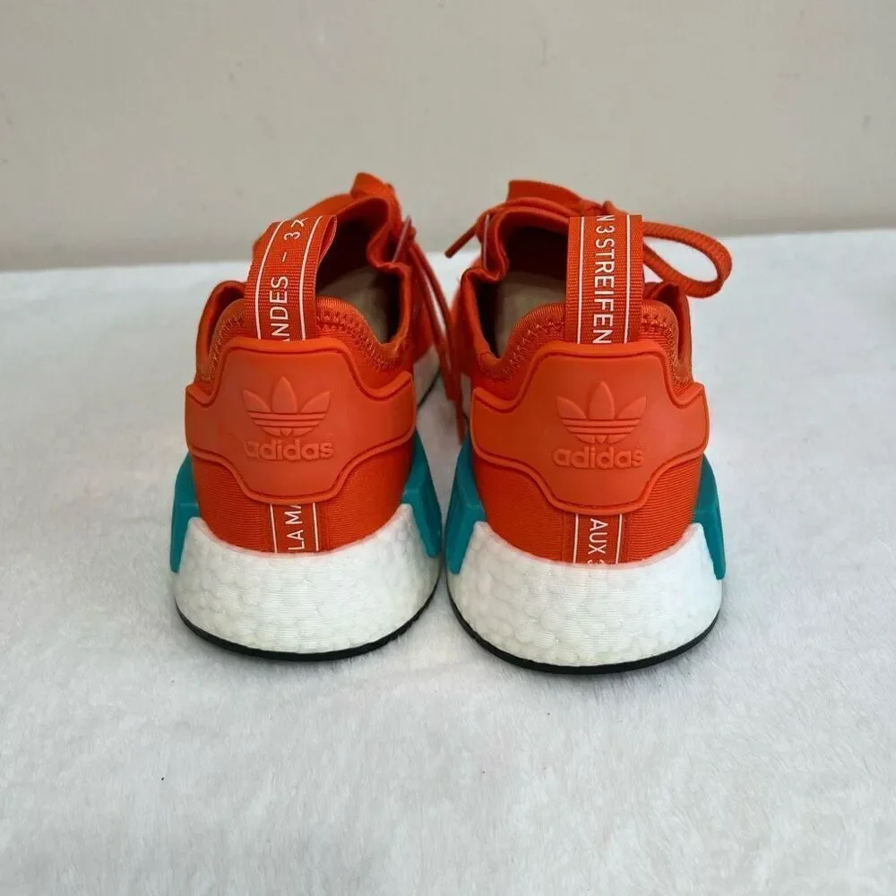 Adidas NMD R1 Orange Lace Up Sneakers 9 Men NEW